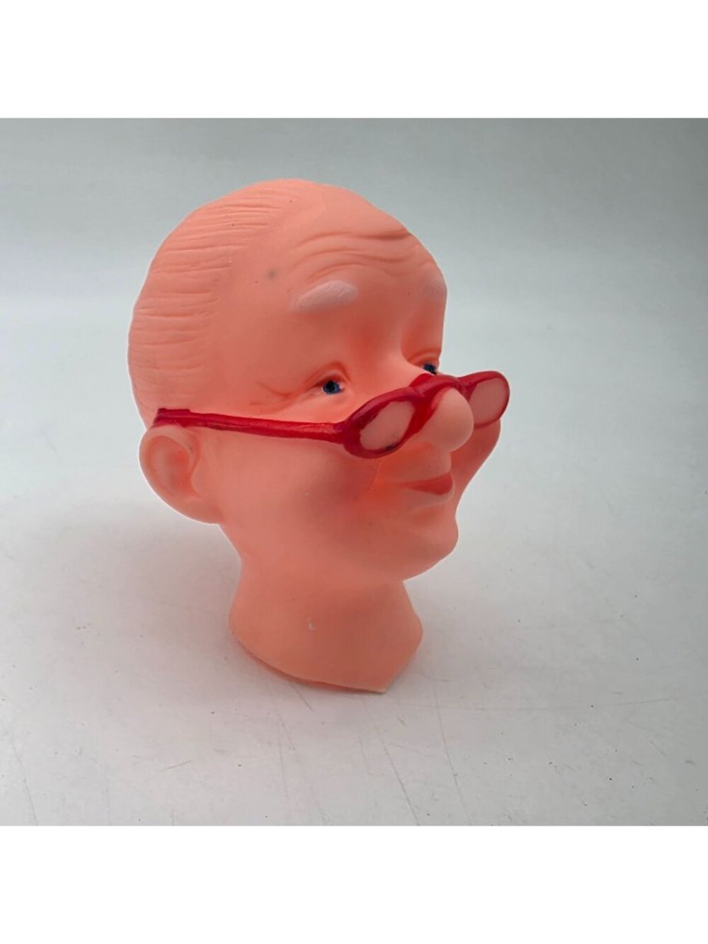 Old Woman Doll Head Wearing Glasses Hair in a Bun 2.5" Wide Craft Supplies
